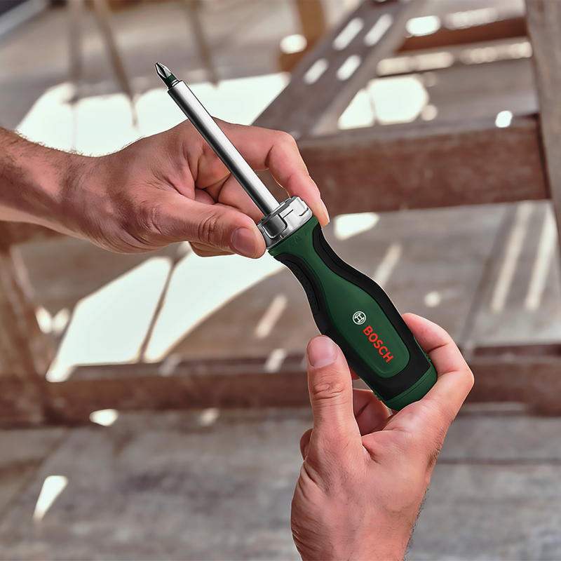 Bosch Ratchet Screwdriver with 12 bits-3